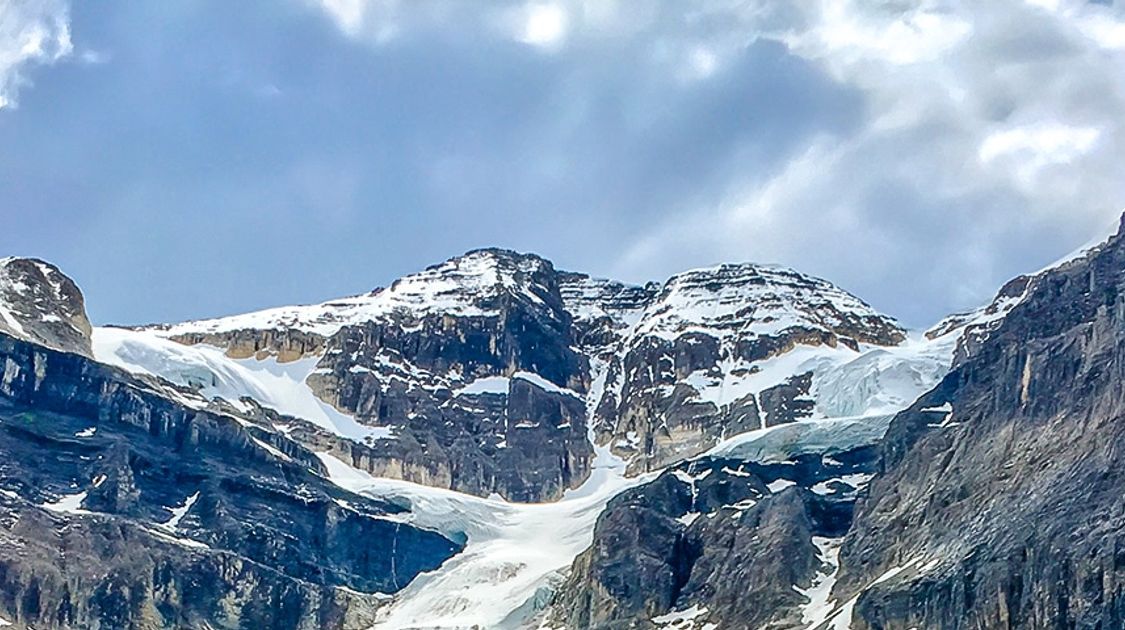 Panorama of the Stanley Glacier hike in Banff National Park, Alberta