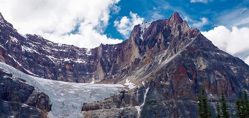 Panorama of the Cavell Meadows hike in Jasper National Park