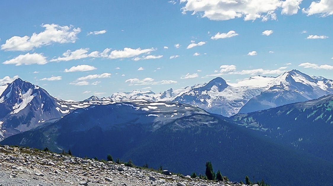 Panorama of the Blackcomb Meadows hike in Whistler, British Columbia