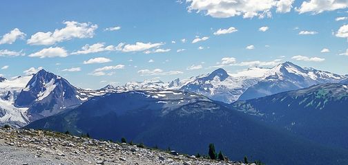 Panorama of the Blackcomb Meadows hike in Whistler, British Columbia