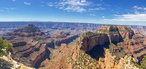 Panorama of the Cape Royal hike in Grand Canyon National Park, Arizona