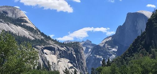 Panorama of the Yosemite Valley hike in Yosemite National Park