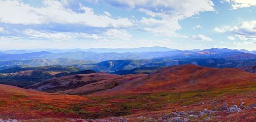 Panorama from the Arapaho Glacier Trail hike in Indian Peaks, Colorado