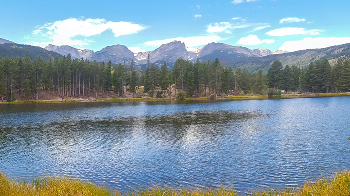Panoramic views from the Sprague Lake hike in Rocky Mountain National Park, Colorado