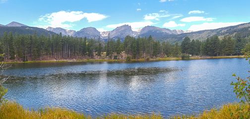 Panoramic views from the Sprague Lake hike in Rocky Mountain National Park, Colorado