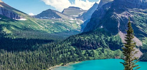 Panoramic views from the Grinnell Glacier Hike in Glacier National Park, Montana