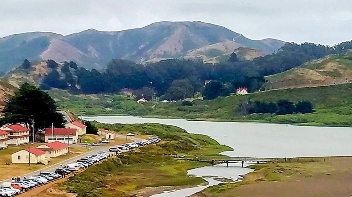 Panorama of Hill 88 Loop hike in North Bay of San Francisco, California