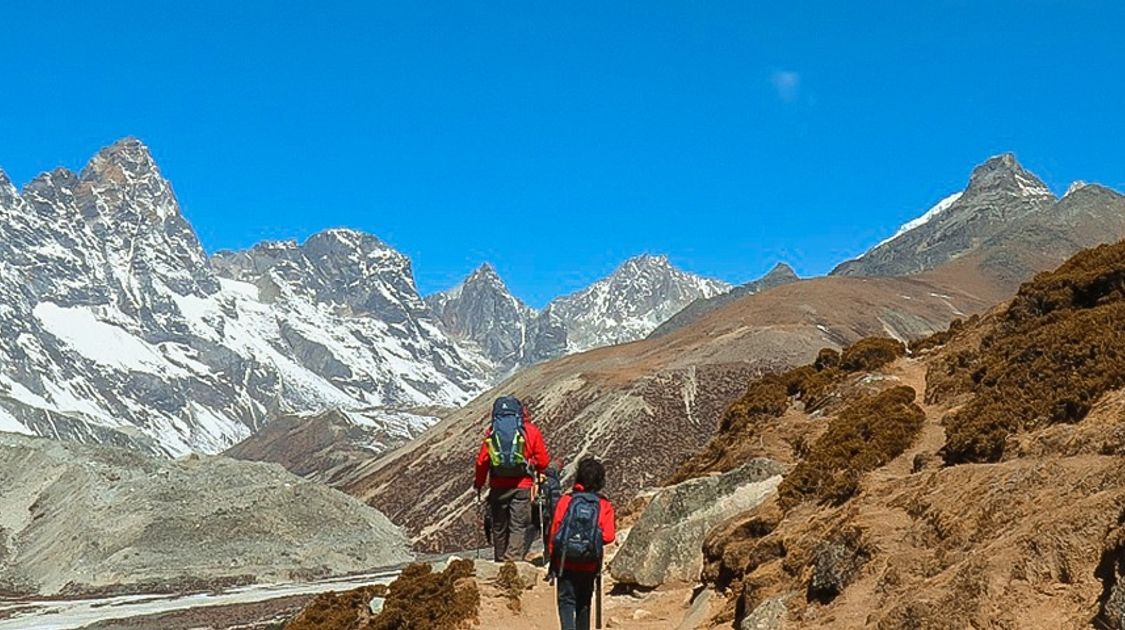 Panoramic view of Mount Everest Base Camp Trek in Himalayas