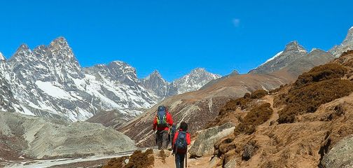 Panoramic view of Mount Everest Base Camp Trek in Himalayas