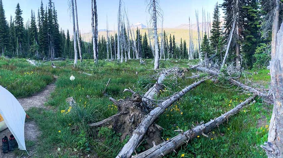 Setting up Big Agnes Copper Spur 2 Platinum Tent at camp