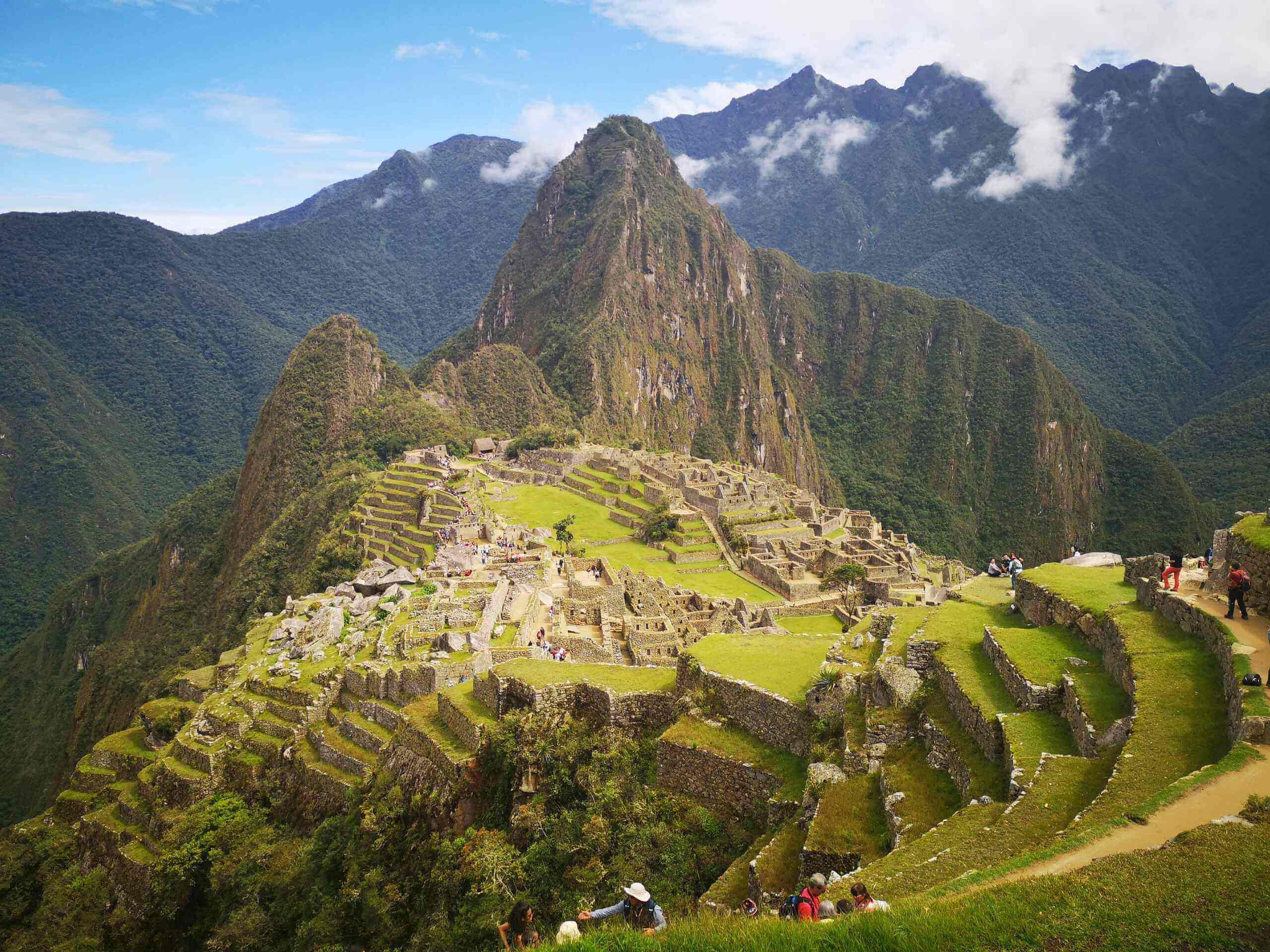 View of Machu Pichhu Peru from top of the hill