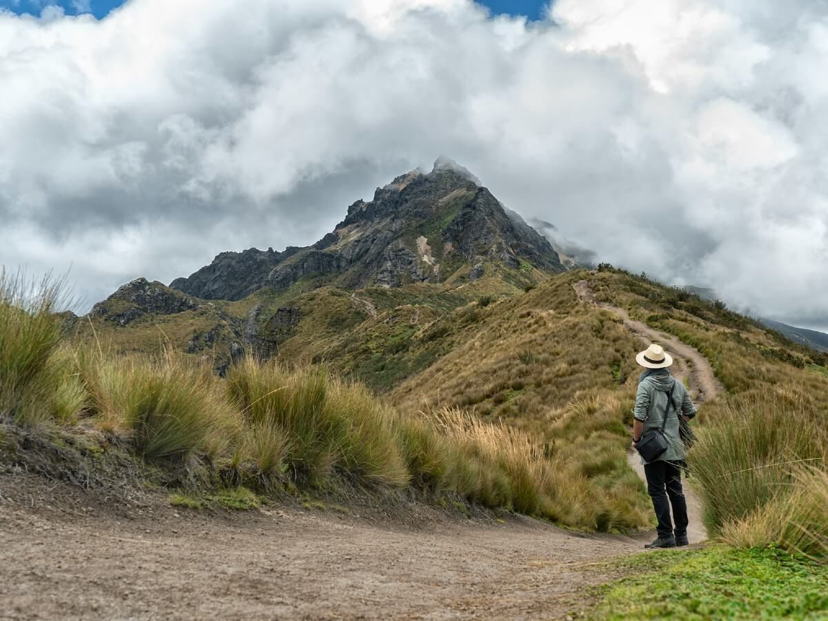 Man hiking in Ecuador