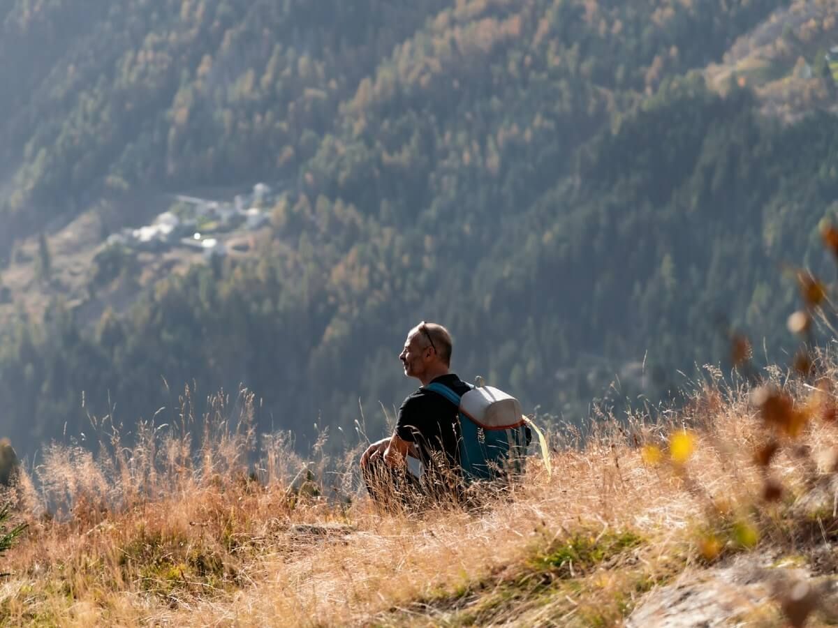 Looking out over the mountains