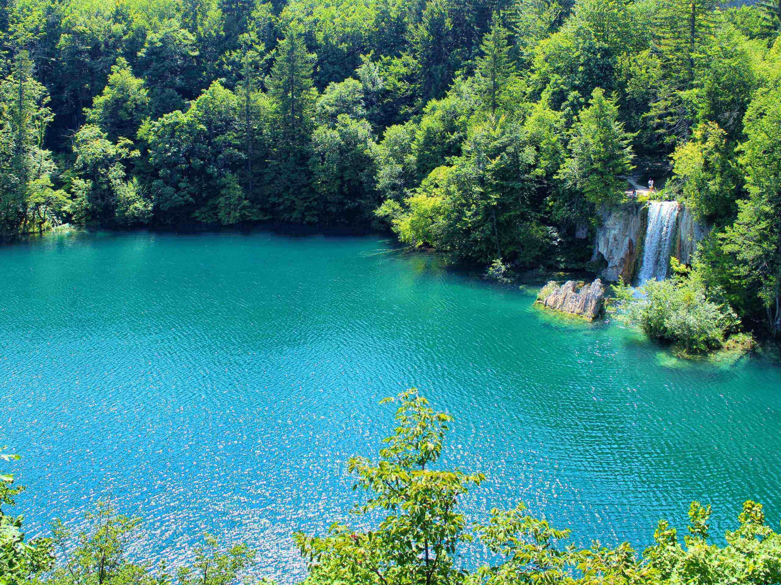 Plitvice Lakes National Park lakes and waterfalls in Plitvicka Jezera