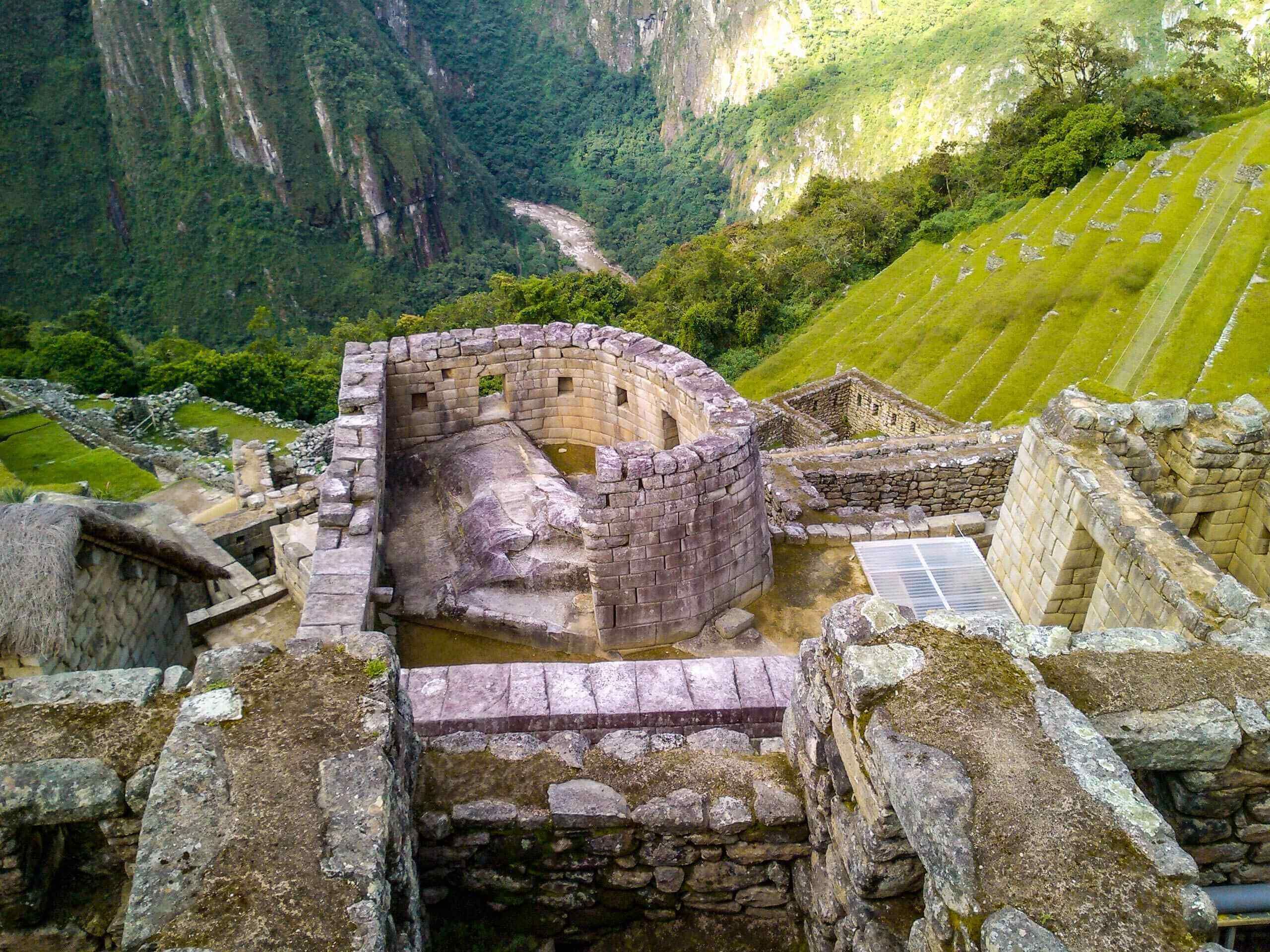 Sun Temple ruins in Machu Picchu trekking Inca Trail