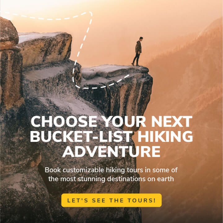 Image of a hiker on mountain edge