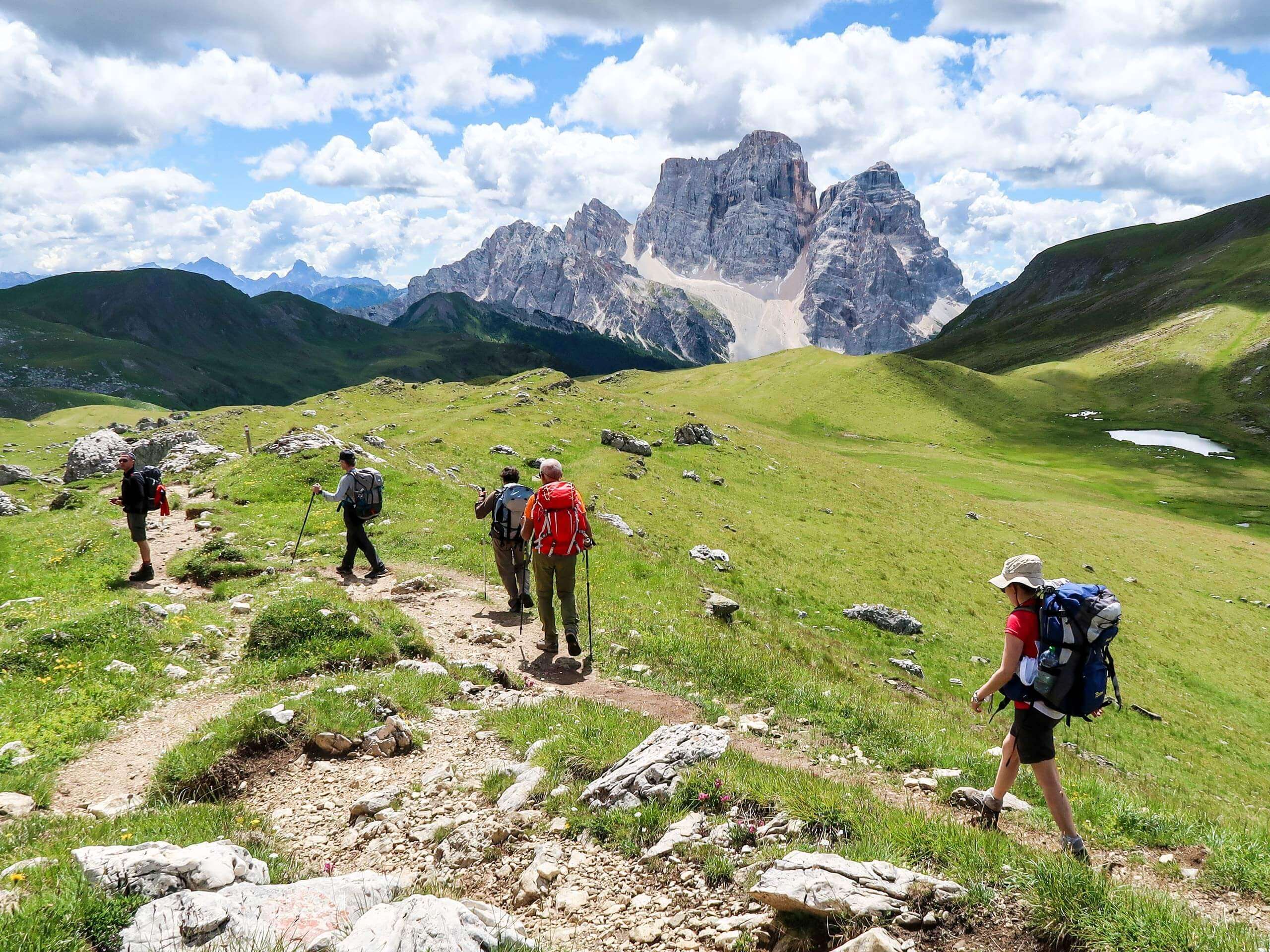 Hiking Toward Monte Pelmo on Alta Via 1