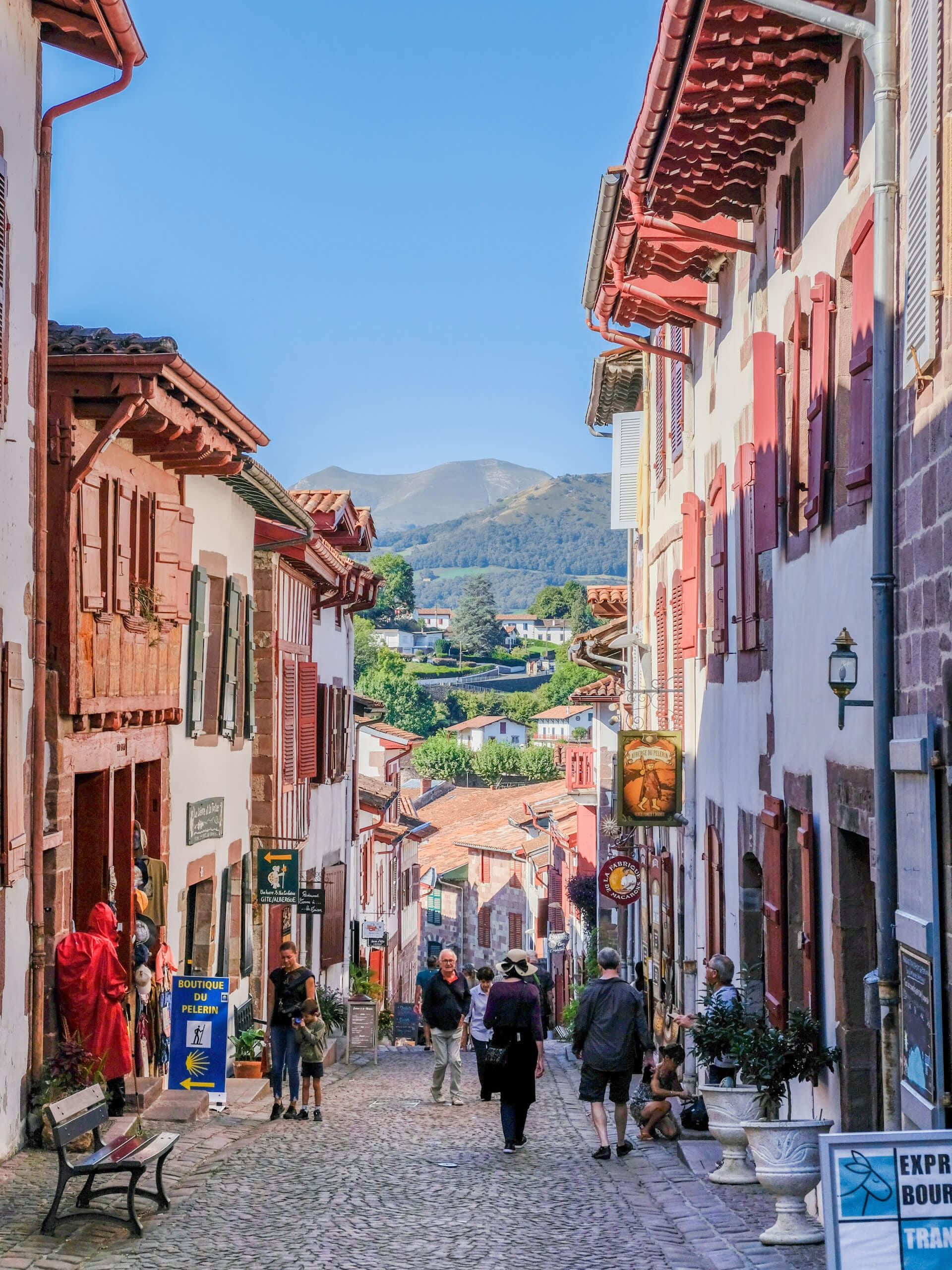 Pilgrims Walking Through Saint-Jean-Pied-de-Port, France