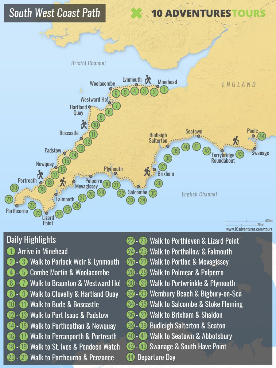 South West Coast Path Map
