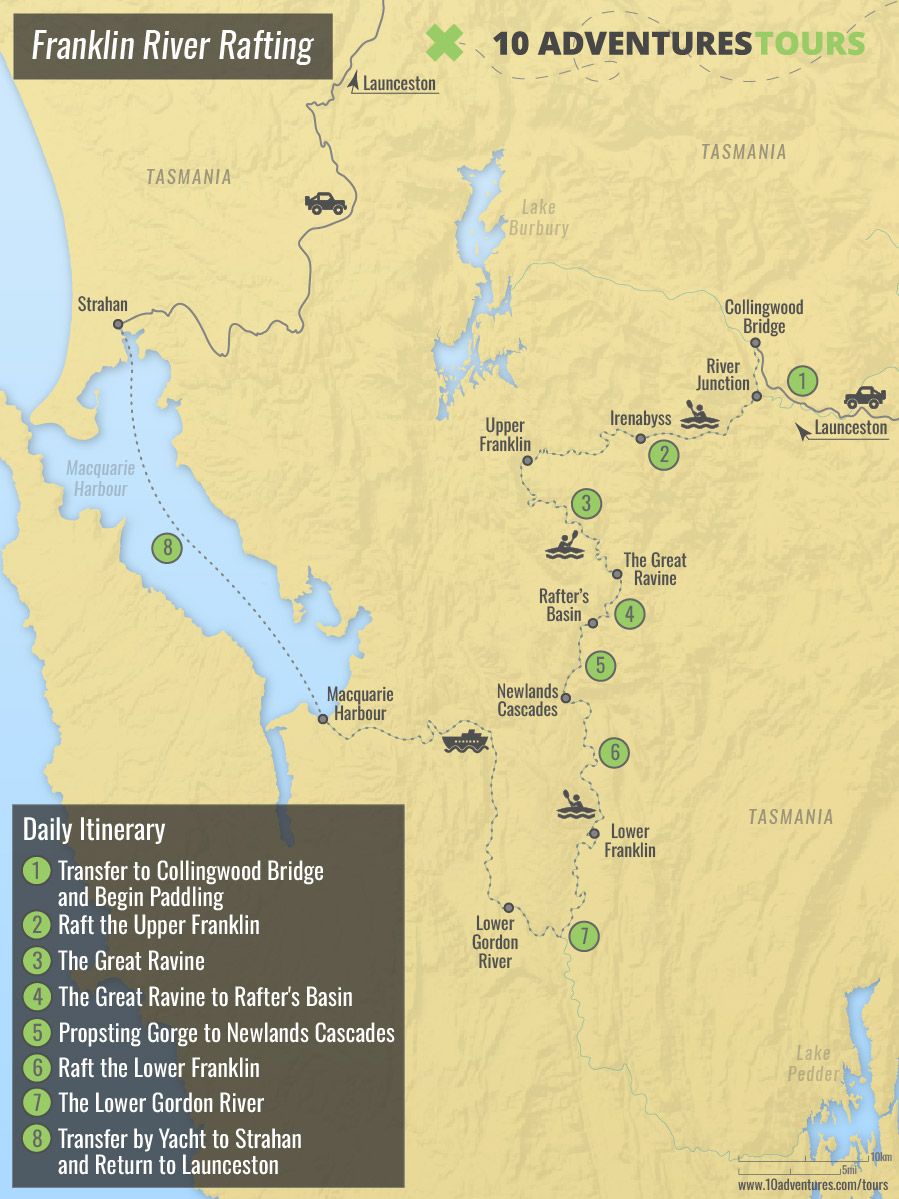 Map of Franklin River Rafting