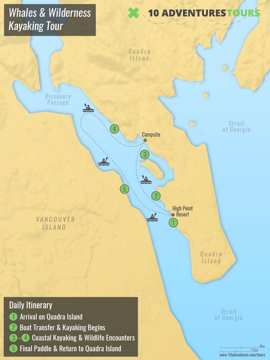 Map of Whales & Wilderness Kayaking Tour