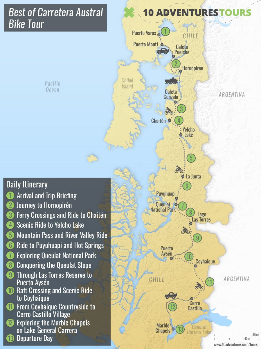 Map of Best of Carretera Austral Bike Tour