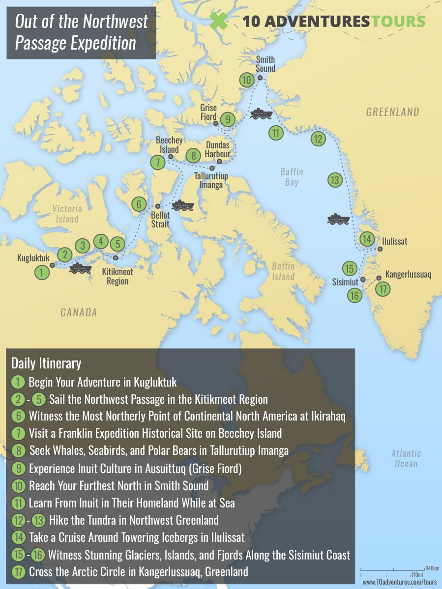 Map of Out of the Northwest Passage Expedition Cruise