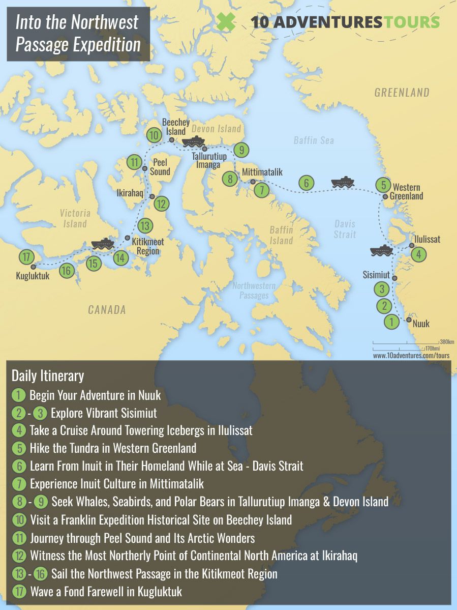 Map of Into the Northwest Passage 2026 Cruise