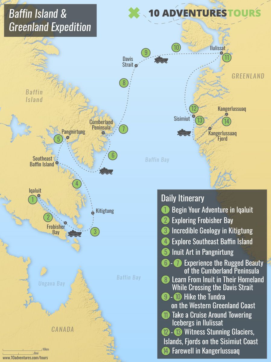 Map of Baffin Island & Greenland Expedition