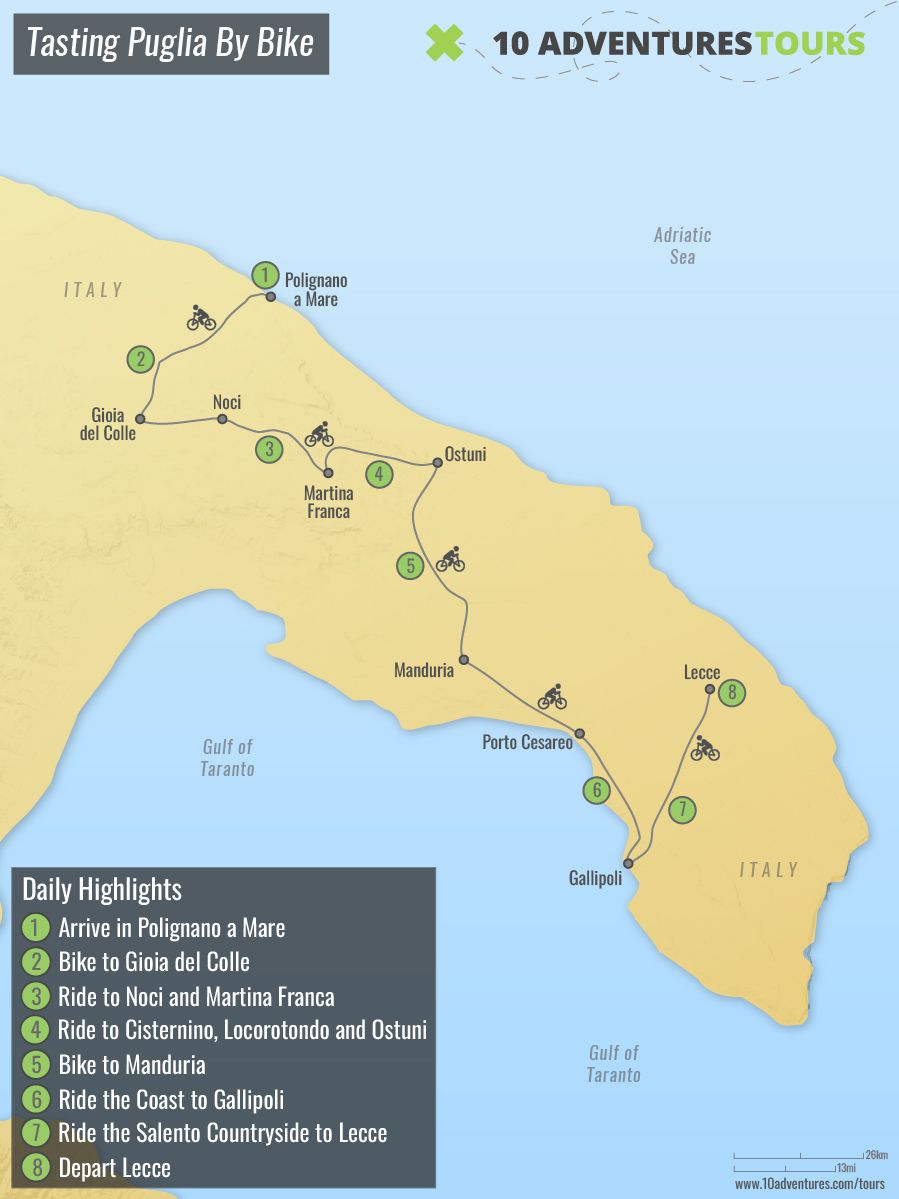 Map of Tasting Puglia By Bike
