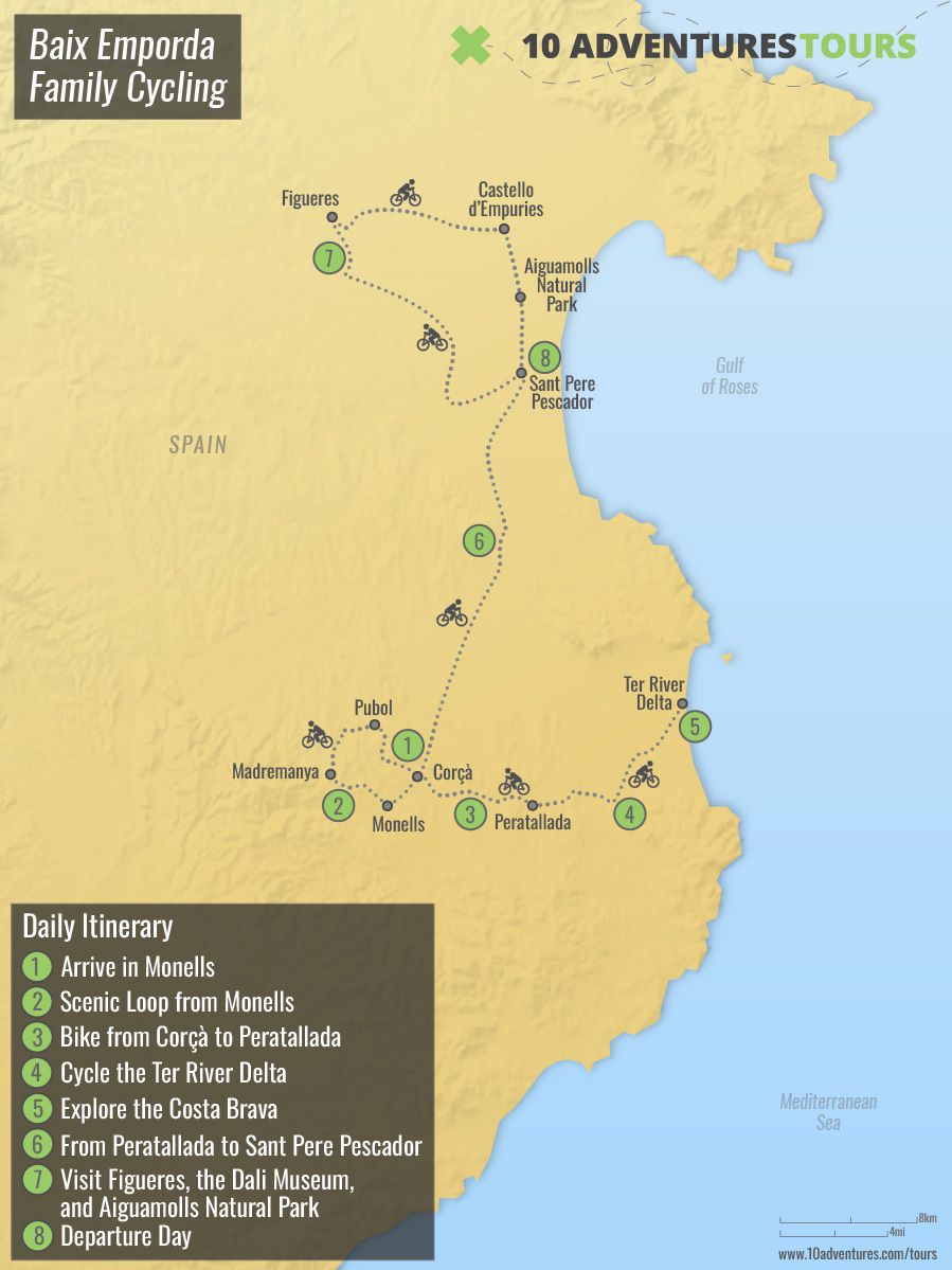 Map of Baix Emporda Family Cycling