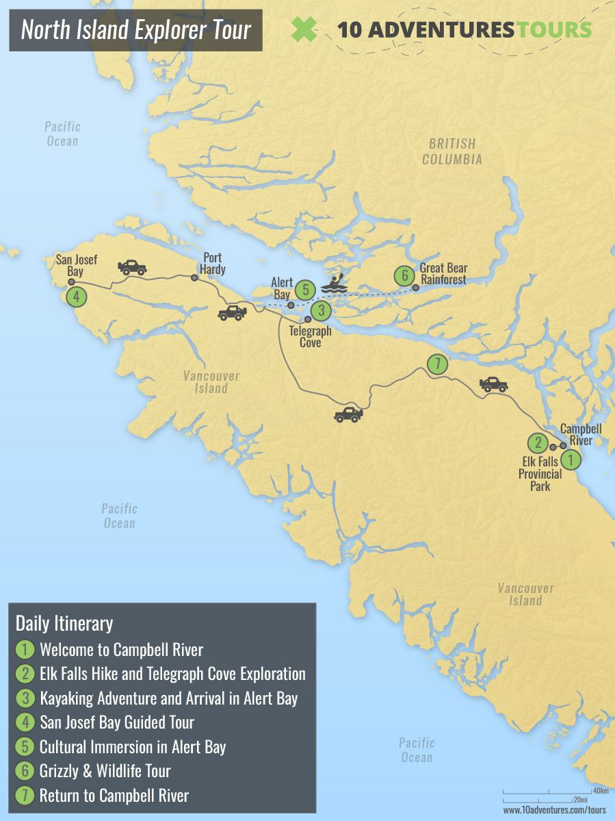 Map of North Island Explorer Tour