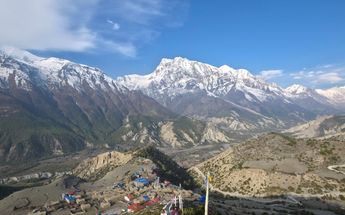 Annapurna Circuit Mountain View Above Manang