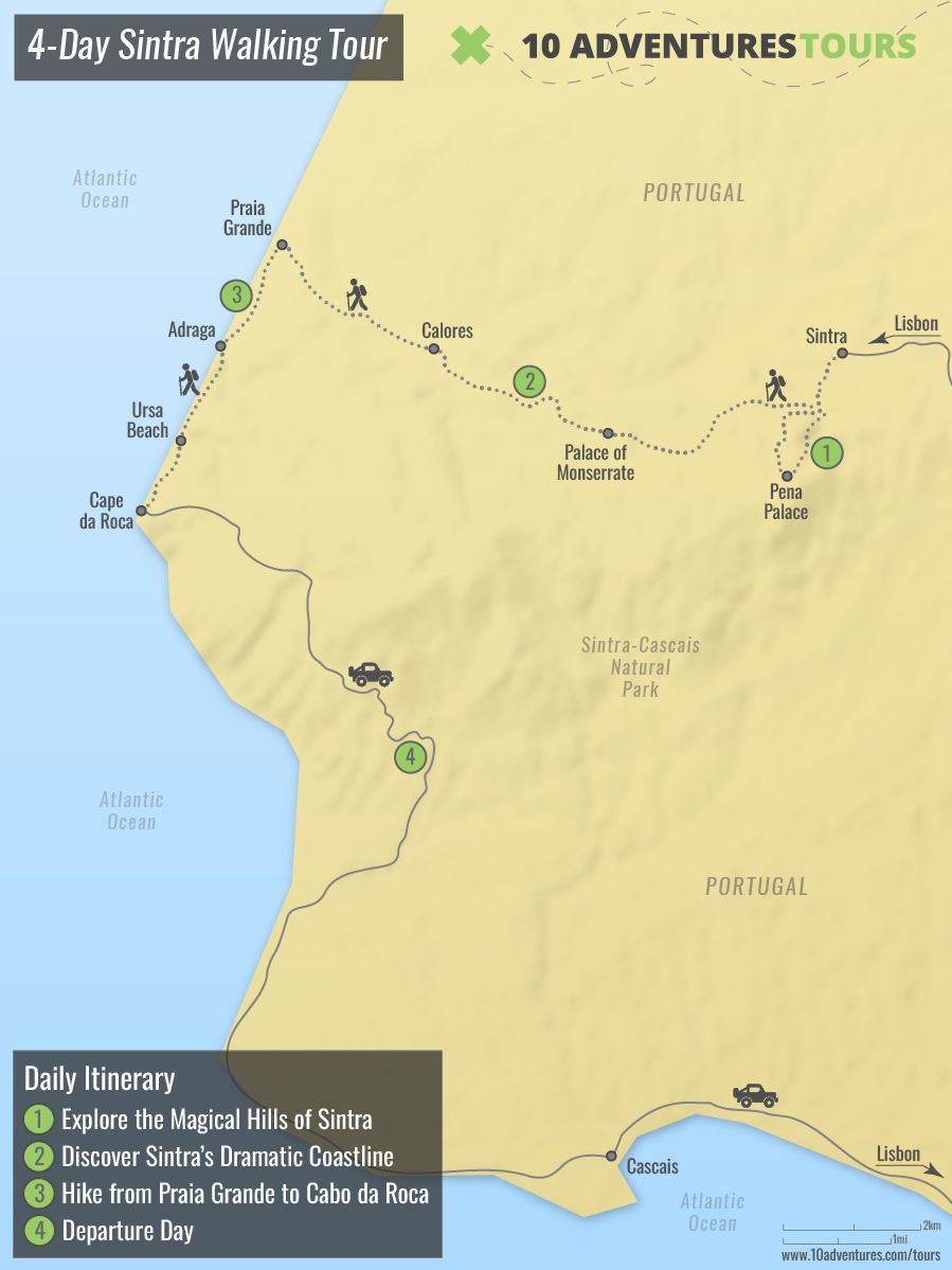 Map of 4-Day Sintra Walking Tour