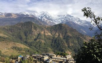 Ghandruk Village And Annapurna Mountains
